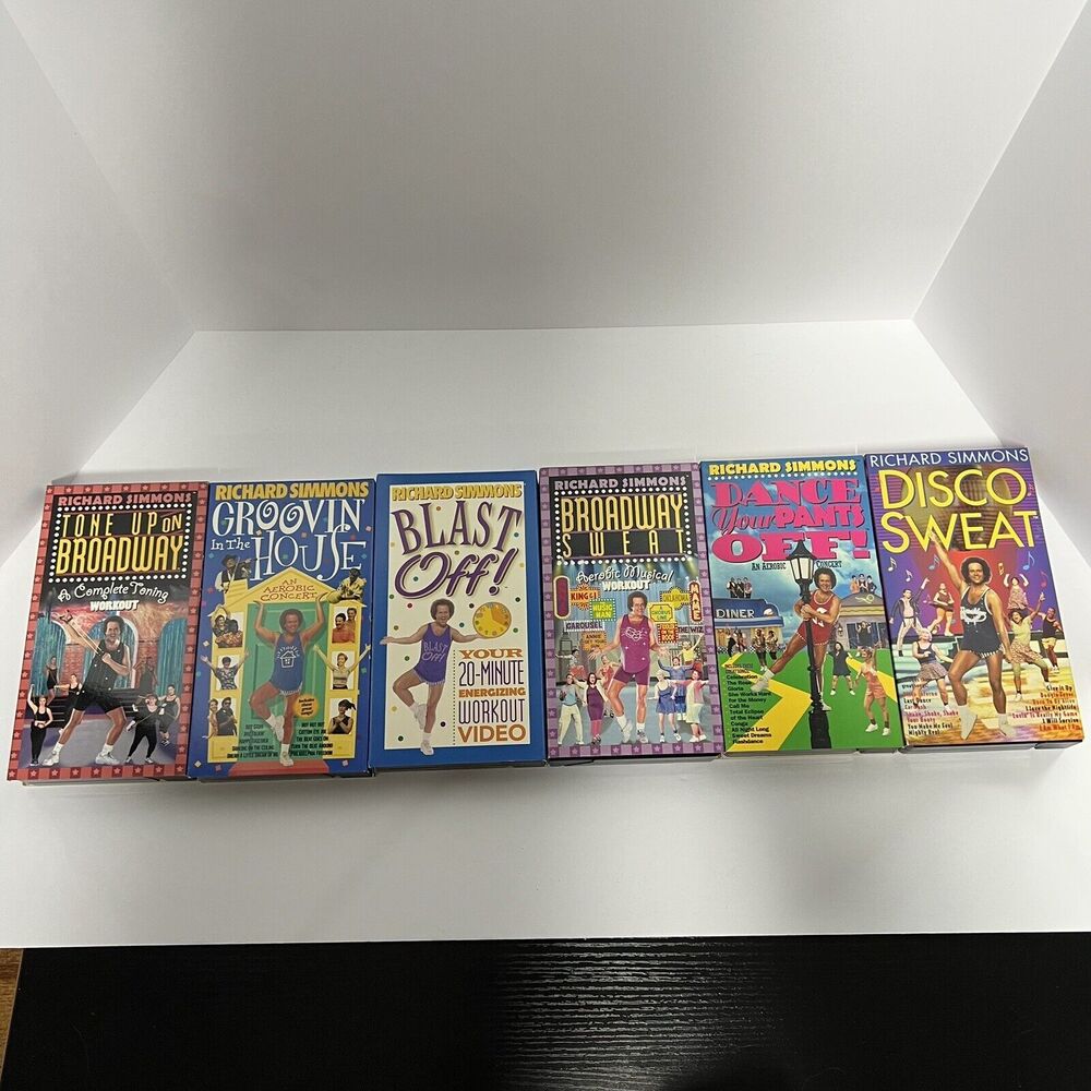 Lot Of 6 Richard Simmons VHS Cardio Dance Workouts Exercise Tape Follow Along‎